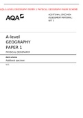 AQA A-LEVEL GEOGRAPHY PAPER 1 PHYSICAL GEOGRAPHY MARK SCHEME