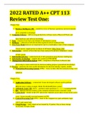 CPT 113 Review Test One&colon; VERIFIED CORRECT ANSWERS 2022&sol;2023 