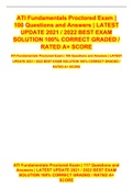 ATI Fundamentals Proctored Exam &vert; 100 Questions and Answers &vert; LATEST UPDATE 2021 &sol; 2022 BEST EXAM SOLUTION 100&percnt; CORRECT GRADED &sol; RATED A&plus; SCORE