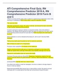 ATI Comprehensive Final Quiz, RN Comprehensive Predictor 2019 A, RN Comprehensive Predictor 2019 Form B and C