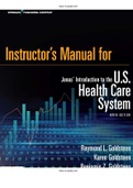 Jonas’ Introduction to the U S Health Care System 9th Edition Goldsteen Test Bank 2