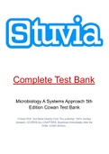 Microbiology A Systems Approach 5th Edition Cowan Test Bank