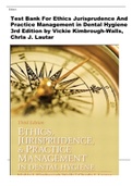 Test Bank For Ethics Jurisprudence And Practice Management in Dental Hygiene 3rd Edition by Vickie Kimbrough-Walls, Chrla J. Lautar