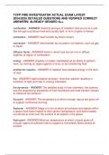 TCFP FIRE INVESTIGATOR  ACTUAL EXAM LATEST 2024&sol;2025 QUESTIONS AND VERIFIED CORRECT ANSWERS&sol; ALREADY GRADED A&plus;&plus;