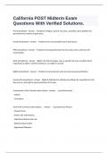  California POST Midterm Exam Questions With Verified Solutions&period;