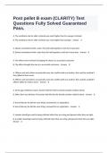  Post pellet B exam &lpar;CLARITY&rpar; Test Questions Fully Solved Guaranteed Pass&period;