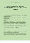 Medi-CalPeer Support Specialist - PRACTICE EXAM Questions With Verified Answers