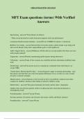 MFT Exam questions &lpar;terms&rpar; With Verified Answers