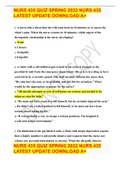 NURS 435 QUIZ SPRING 2022 NURS 435 LATEST UPDATE DOWNLOAD A&plus;