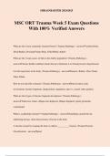 MSC ORT Trauma Week 5 Exam Questions With 100&percnt; Verified Answers