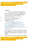 NURS Med SURG Practice EXAM  Questions from evolve hesi Q & As BEST EXAM SOLUTION LATEST UPDATE 2021&sol;2022 RATED A&plus;
