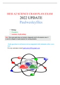 HESI A2 SCIENCE CRAM PLAN EXAM 2022 UPDATE Paulwesleyfiles