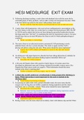 HESI MEDSURGE  EXIT EXAM QUESTIONS & ANSWERS FROM THE ACTUAL EXAM&vert; LATEST UPDATE 