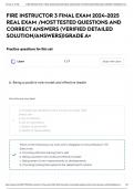 FIRE INSTRUCTOR 3 FINAL EXAM 2024-2025 REAL EXAM &sol;MOST TESTED QUESTIONS AND CORRECT ANSWERS &lpar;VERIFIED DETAILED SOLUTION&sol;ANSWERS&rpar;&vert;GRADE A&plus;