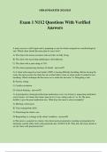 Exam 1 N112 Questions With Verified Answers