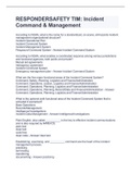 RESPONDERSAFETY TIM&colon; Incident Command & Management study guide with compete solutions&period;