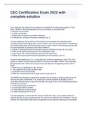 CEC Certification Exam 2022 with complete solution