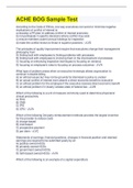 ACHE BOG Sample Test &vert; 246 Questions &vert; 100&percnt; Correct Answers &vert; 39 Pages
