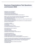 Business Organizations Test Questions and Answers 2022