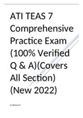 ATI TEAS 7 Comprehensive Practice Exam (100% Verified Q & A)(Covers All Section)(New 2022)