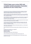 TCOLE State exam review 2022 with complete solution;Consists of possible questions for the TCOLE final.