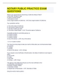 NOTARY PUBLIC PRACTICE EXAM QUESTIONS &vert; 137 Questions with 100&percnt; Correct Answers