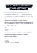 Exam ALL ANSWERS 100&percnt; CORRECT SPRING FALL-2022&sol;2023 SOLUTION GUARANTEED GRADE A&plus;