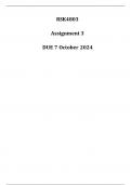 RSK4803 Assignment 3  &lpar;Detailed Answers&rpar; Due 7 October 2024