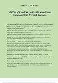 NBCSN - School Nurse Certification Exam Questions With Verified Answers&period;