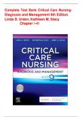 Test Bank for Critical Care Nursing Diagnosis and Management 9th Edition by Linda D&period; Urden&comma; Kathleen M&period; Stacy Included All Chapters 1-41