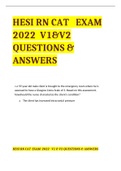HESI RN CAT EXAM  2022 V1 & V2 LATEST QUESTIONS & ANSWERS GRADED A-PLUS