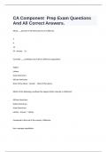  CA Component  Prep Exam Questions And All Correct Answers&period;