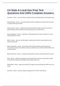  CA State & Local Gov Prep Test Questions And 100&percnt; Complete Answers&period;