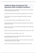 California State Component Test Questions With Complete Solutions&period;