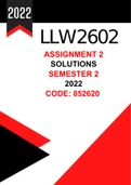 LLW2602 Assignment 2 (Solutions) Semester 2 (2022) 