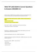 MHA 707 LSUS EXAM A Correct Questions & Answers &lpar;GRADED A&plus;&rpar;