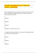 GALEN PHARMACOLOGY NUR 210 EXAM 1 2024&sol;2025 