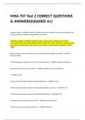 MHA 707 Test 2 CORRECT QUESTIONS & ANSWERS&lpar;GRADED A&plus;&rpar;