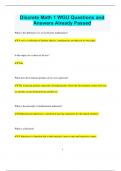 Discrete Math 1 WGU Questions and  Answers Already Passed
