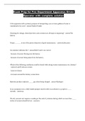 Exam Prep for Fire Department Apparatus Driver Operator with complete solution