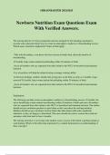 Newborn Nutrition Exam Questions Exam With Verified Answers&period;