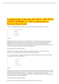Fundamentals of Nursing&comma; 9th Edition  MULTIPLE CHOICE NURSING nur 205 Fundamentals of Nursing Study Guide