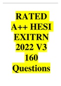RATED A++ HESI EXIT RN 2022 V3 160 Questions