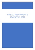 Fin3702 Assignment 1 Semester 2 2022 