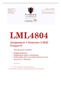 LML4804 Assignment 1 Semester 2 2022