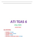 ATI TEAS 6 EXAM (FULL TEST) QUESTIONS AND ANSWERS 2022