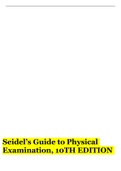 Seidel’s Guide to Physical ExaminationTEST BANK BEST RATED 100% CORRECT , 10TH EDITION 2022 RATED A++           