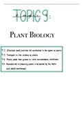 Biology IB Diploma Program Topic 9: Plant Biology