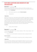 NURSING 2300L QUESTIONS AND ANSWER KEY AND EXPLANATIONS
