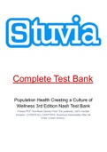 Population Health Creating a Culture of Wellness 3rd Edition Nash Test Bank